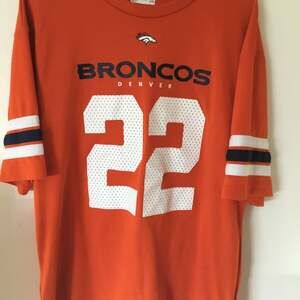 Vintage Denver Broncos Anderson 22 Orange jersey t shirt L retro